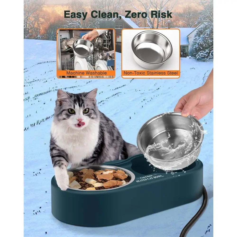 Heated Water Bowl for Outdoor Cats,