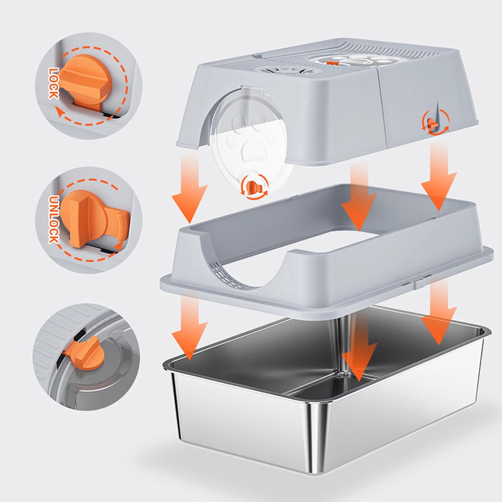 Stainless Steel Litter Box w