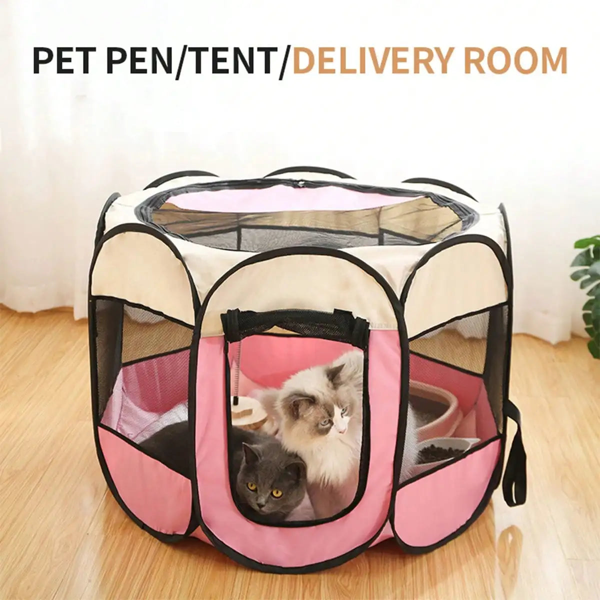 Portable Foldable Pet Tent Fence: Octagonal Kennel for Small Dogs/Cats - Indoor/Outdoor Travel Camping
