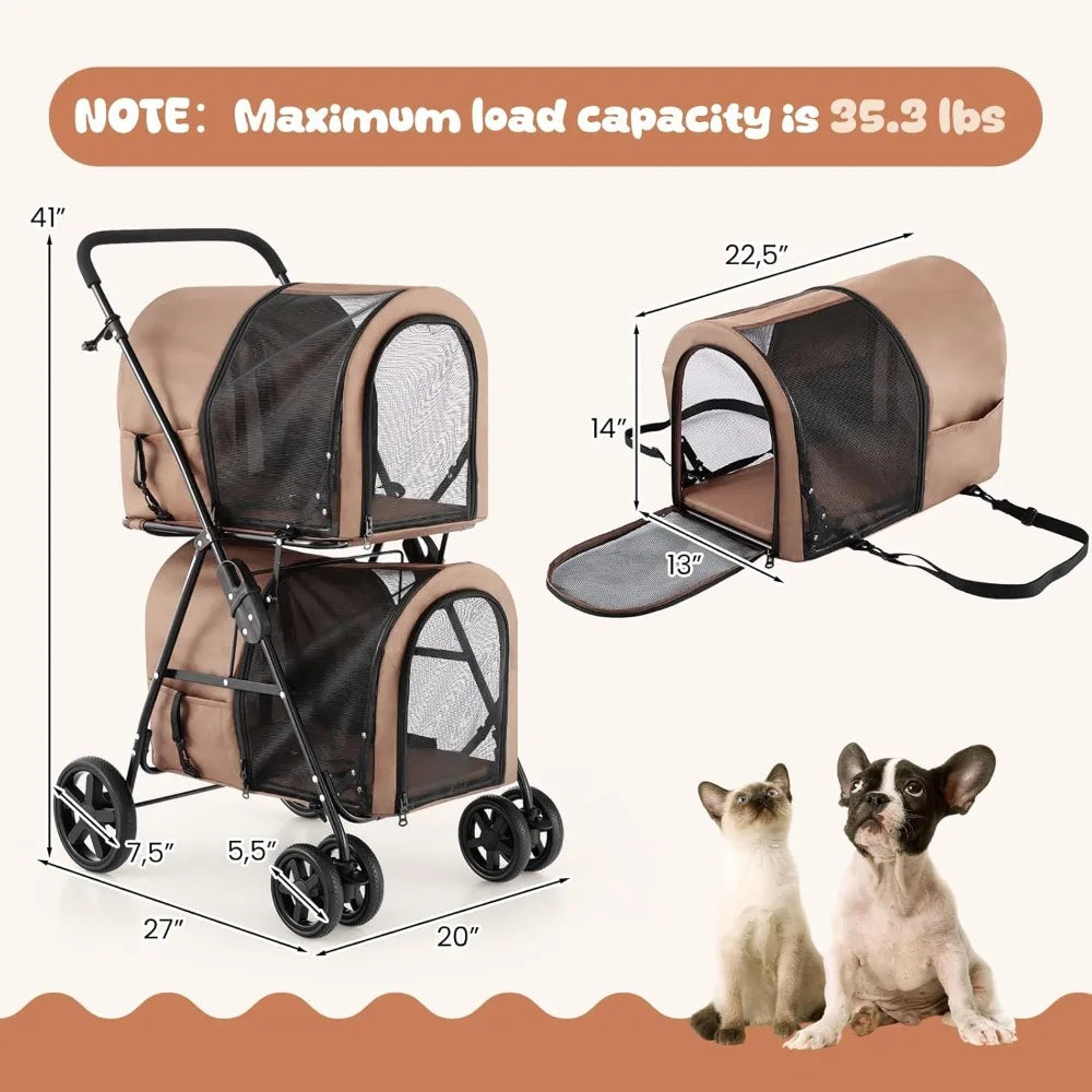 Pet Stroller for Small to Medium Dogs and Cats,