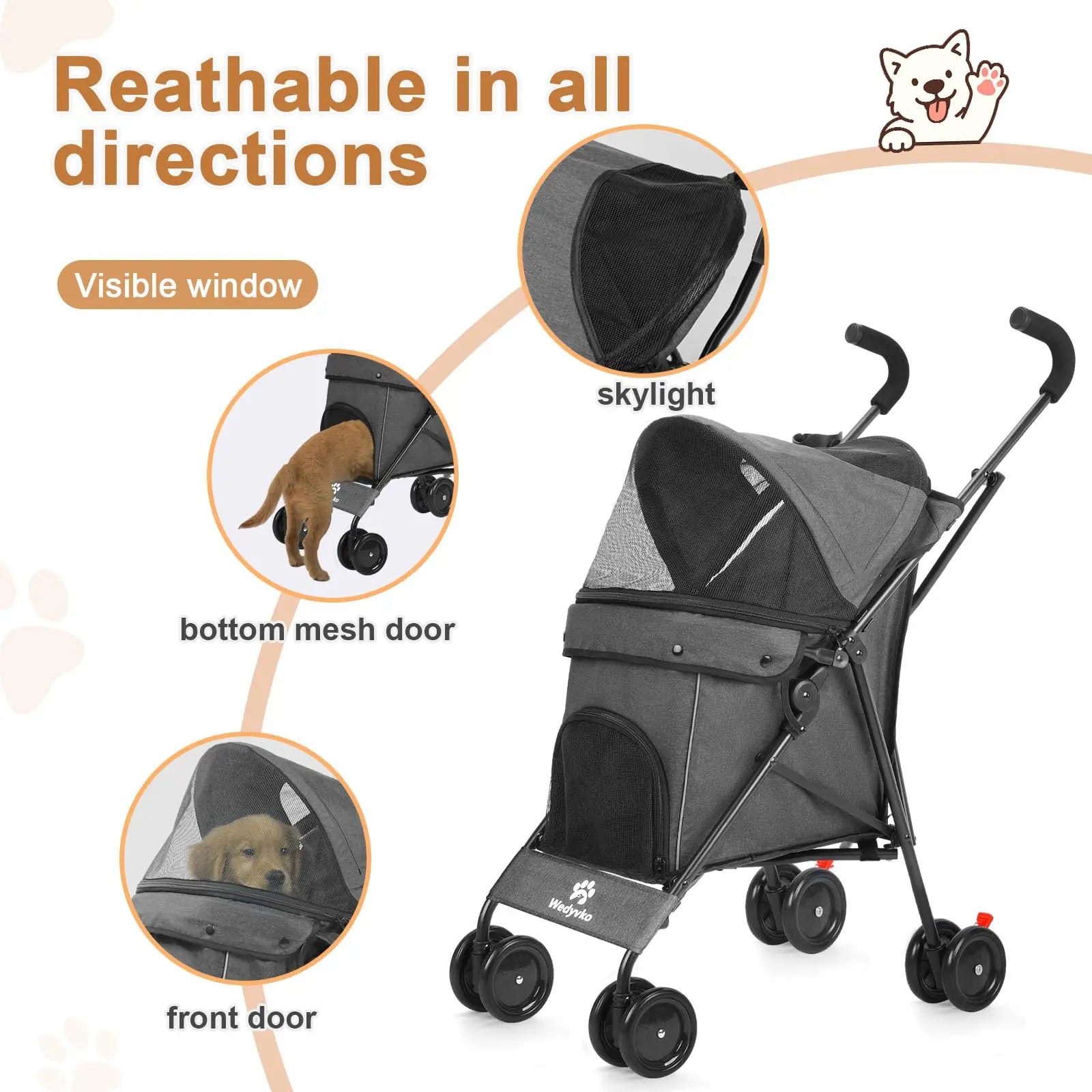 Travel Portable Dog Stroller,