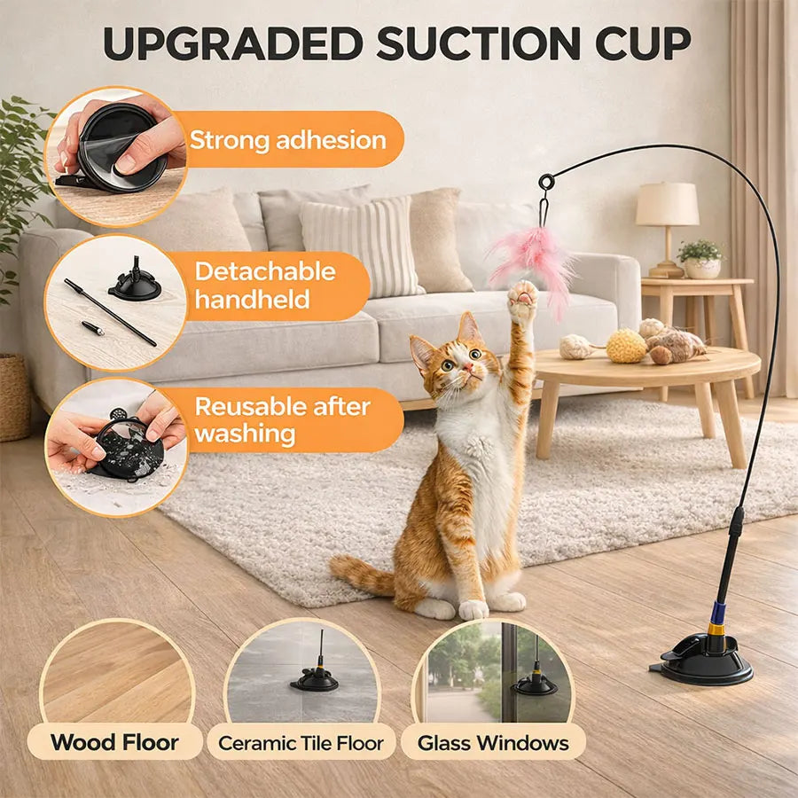 Interactive Suction Cup Cat Toys,