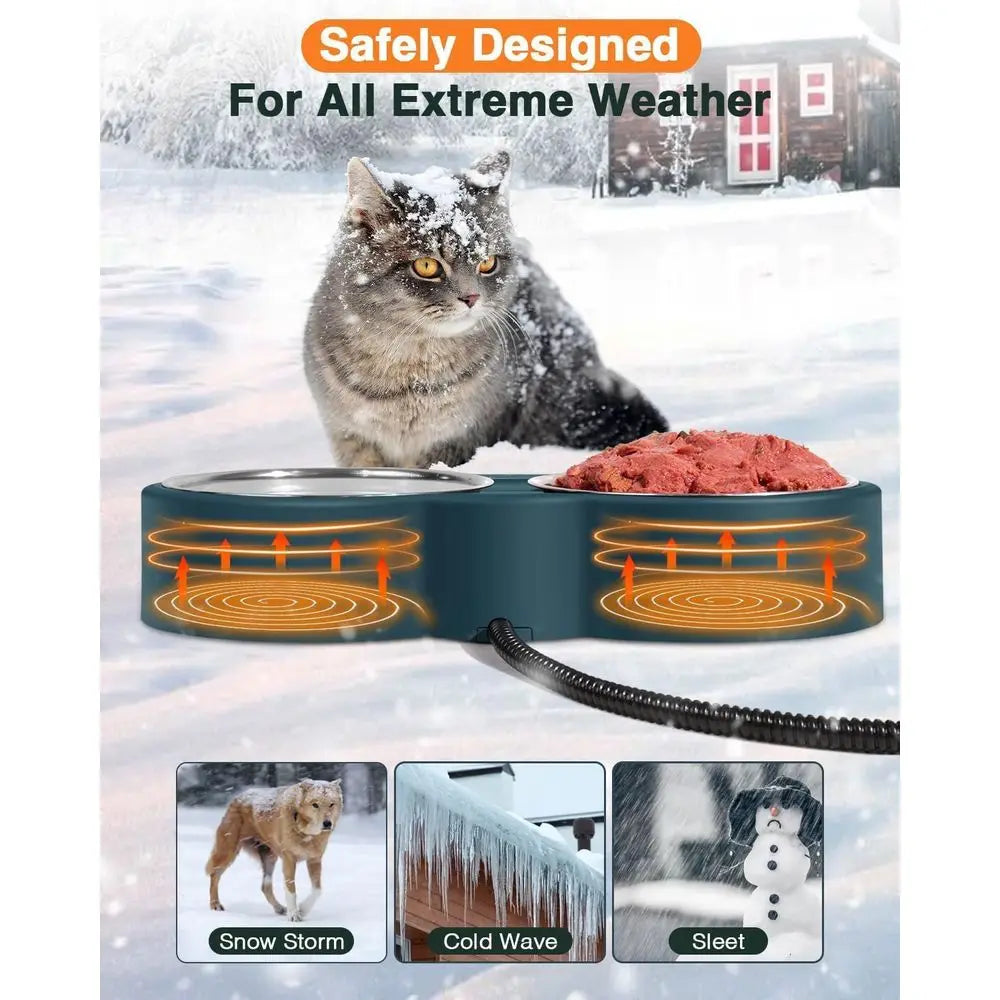 Heated Water Bowl for Outdoor Cats,