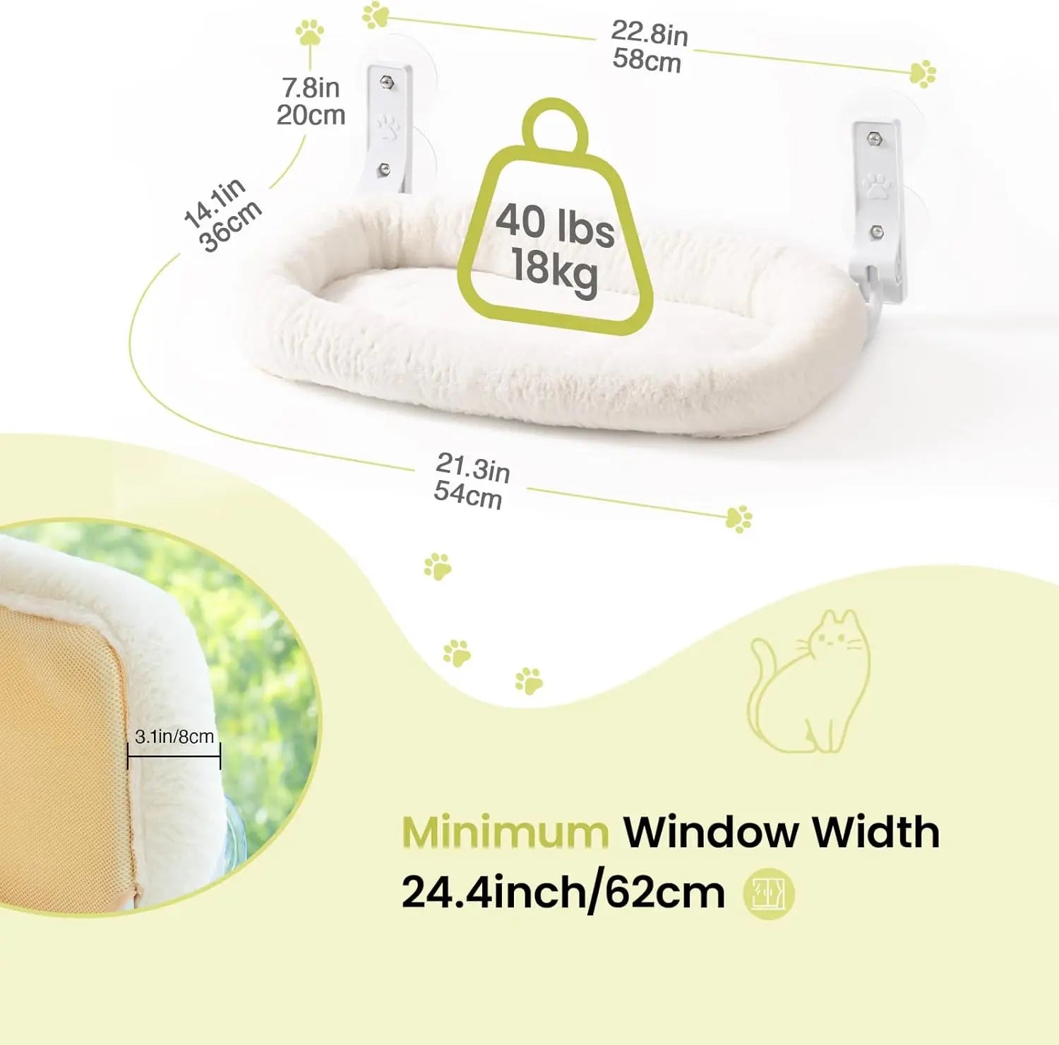 Mewoofun Foldable Cat Window Perch