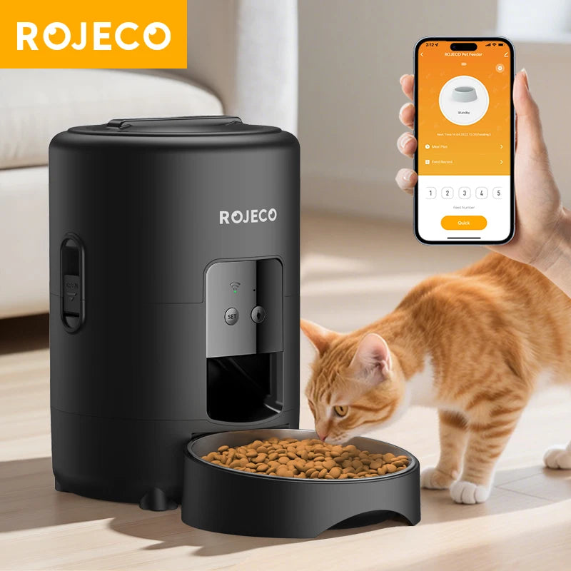 ROJECO Automatic Cat Feeder 2L Smart Pet Food Kibble