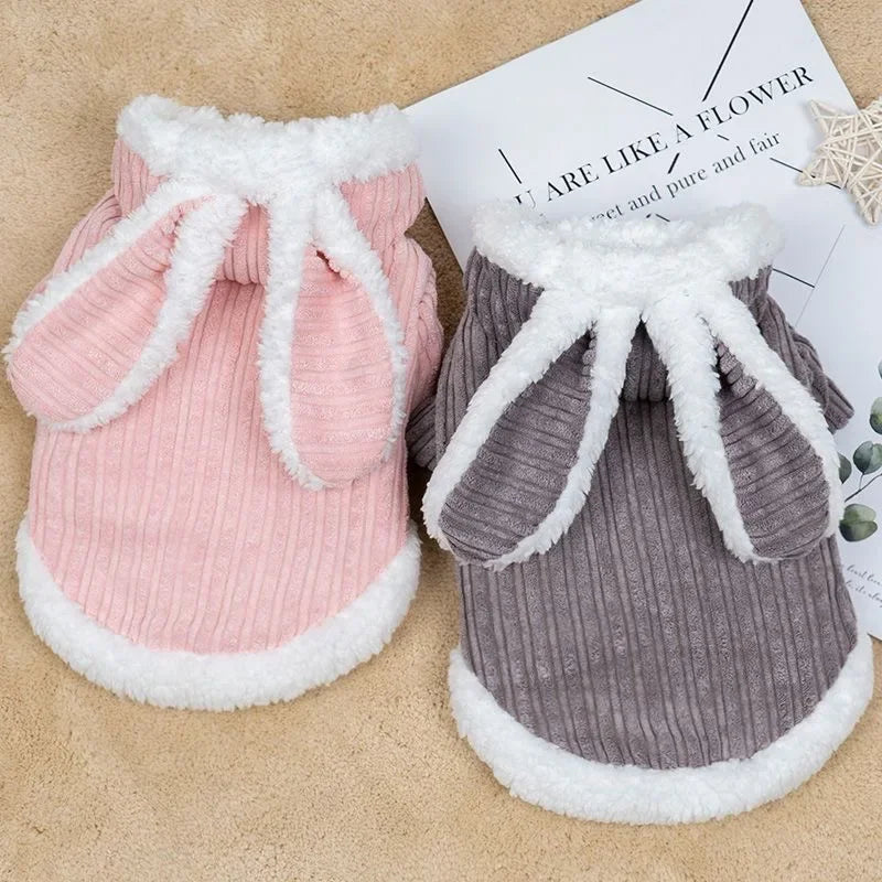 Warm Winter Clothes for Kittens Cute Bunny Appearance Cat Clothes Puppy Cute Coat Cats Dog Supplies Pet Products Home Garden