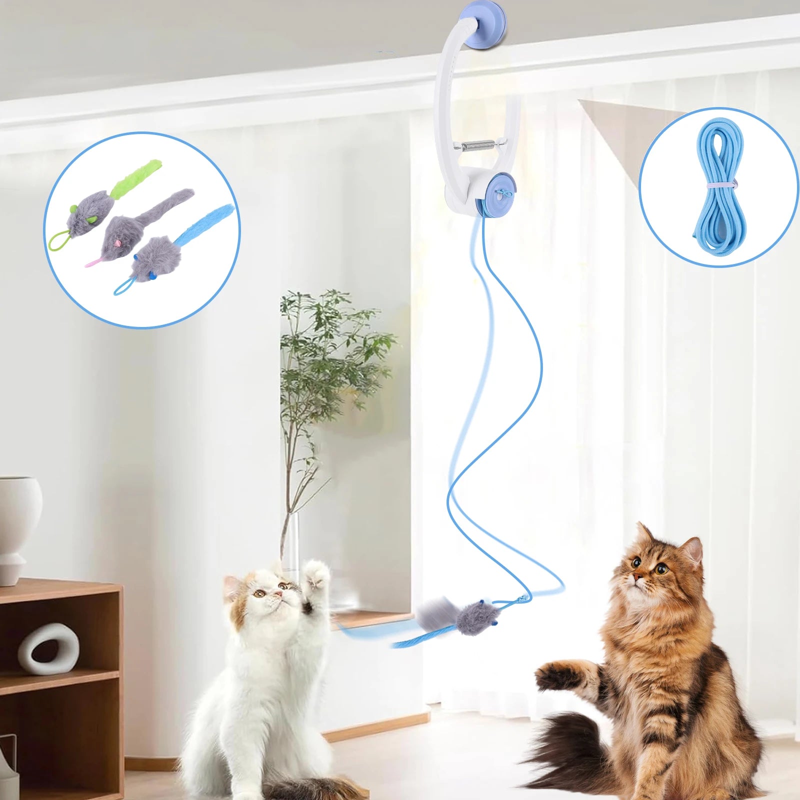 Automatic Retractable Cat Toys Door Hanging