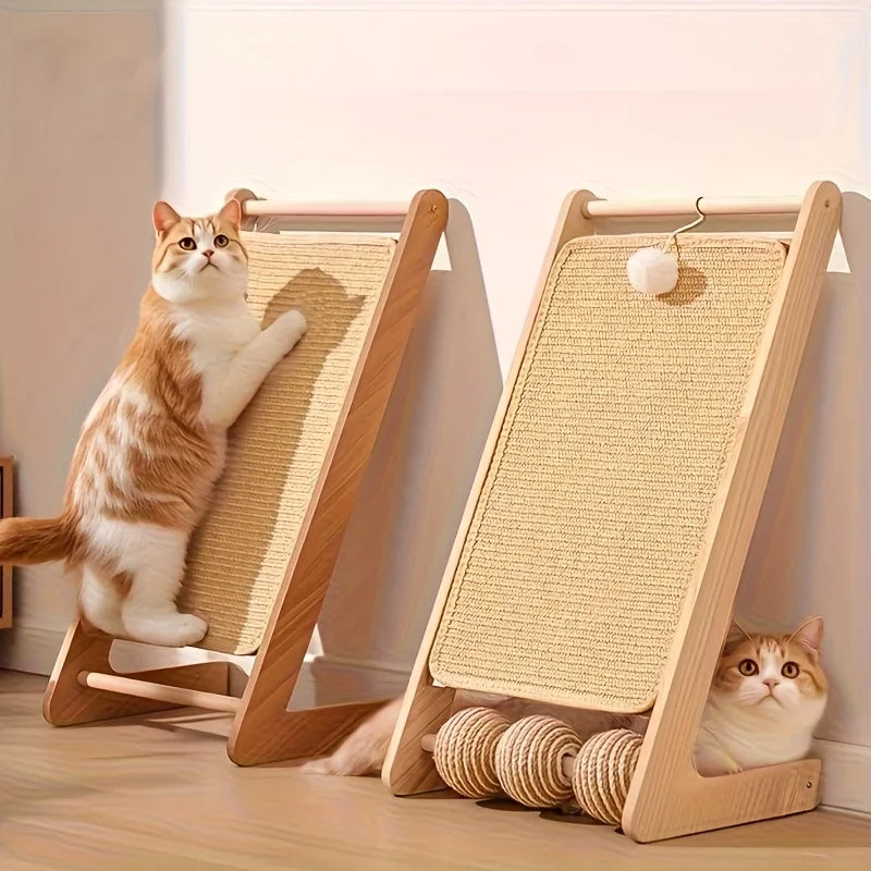 A sturdy and thick cat scratch board - free of clutter, designed for sofa safety, used for exercise and relaxation