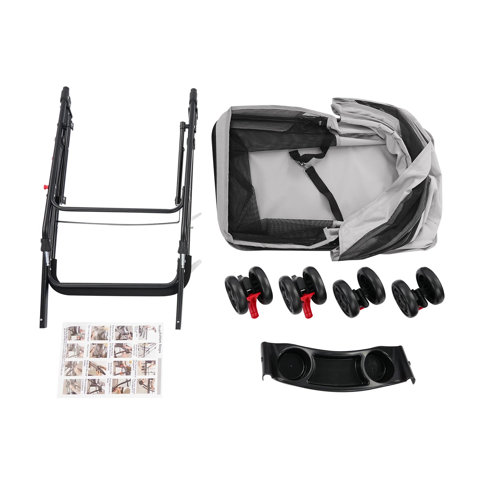 Foldable Lightweight Pet Cart For Small To Medium Dogs And Cats Outdoor Dog Walking Is Effortless