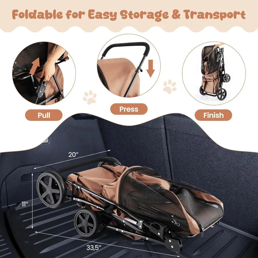 Pet Stroller for Small to Medium Dogs and Cats,