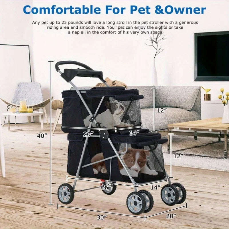 Dog cart cat pet strap 


Dog and cat stroller