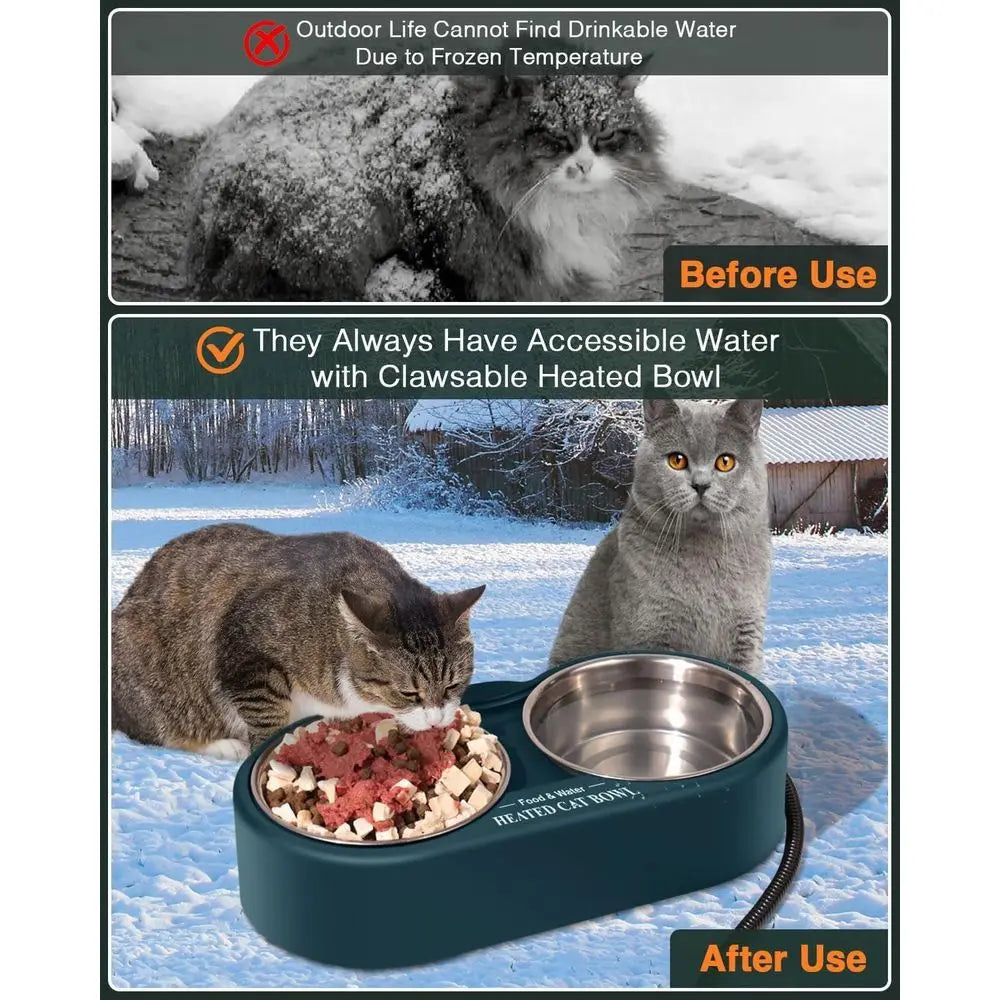 Heated Water Bowl for Outdoor Cats,