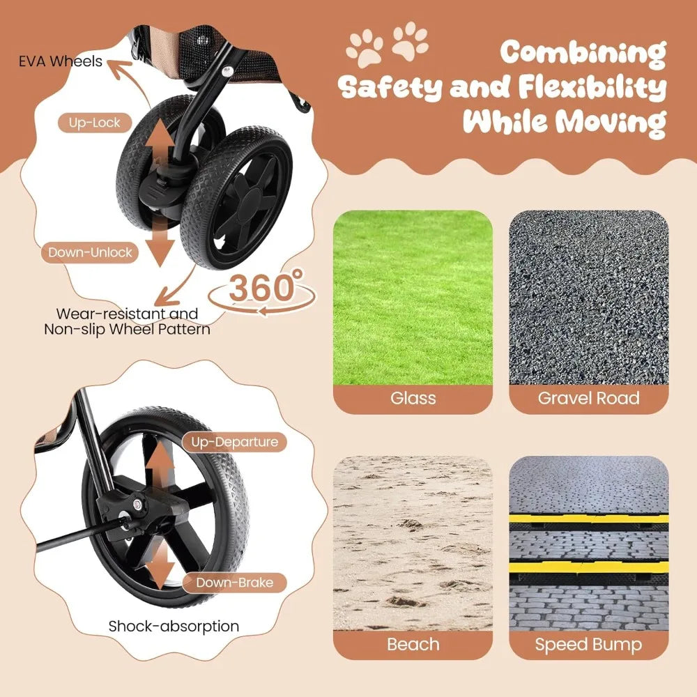 Pet Stroller for Small to Medium Dogs and Cats,