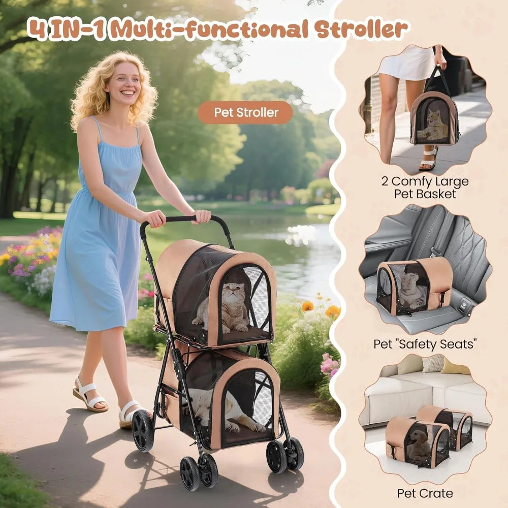 Pet Stroller for Small to Medium Dogs and Cats,