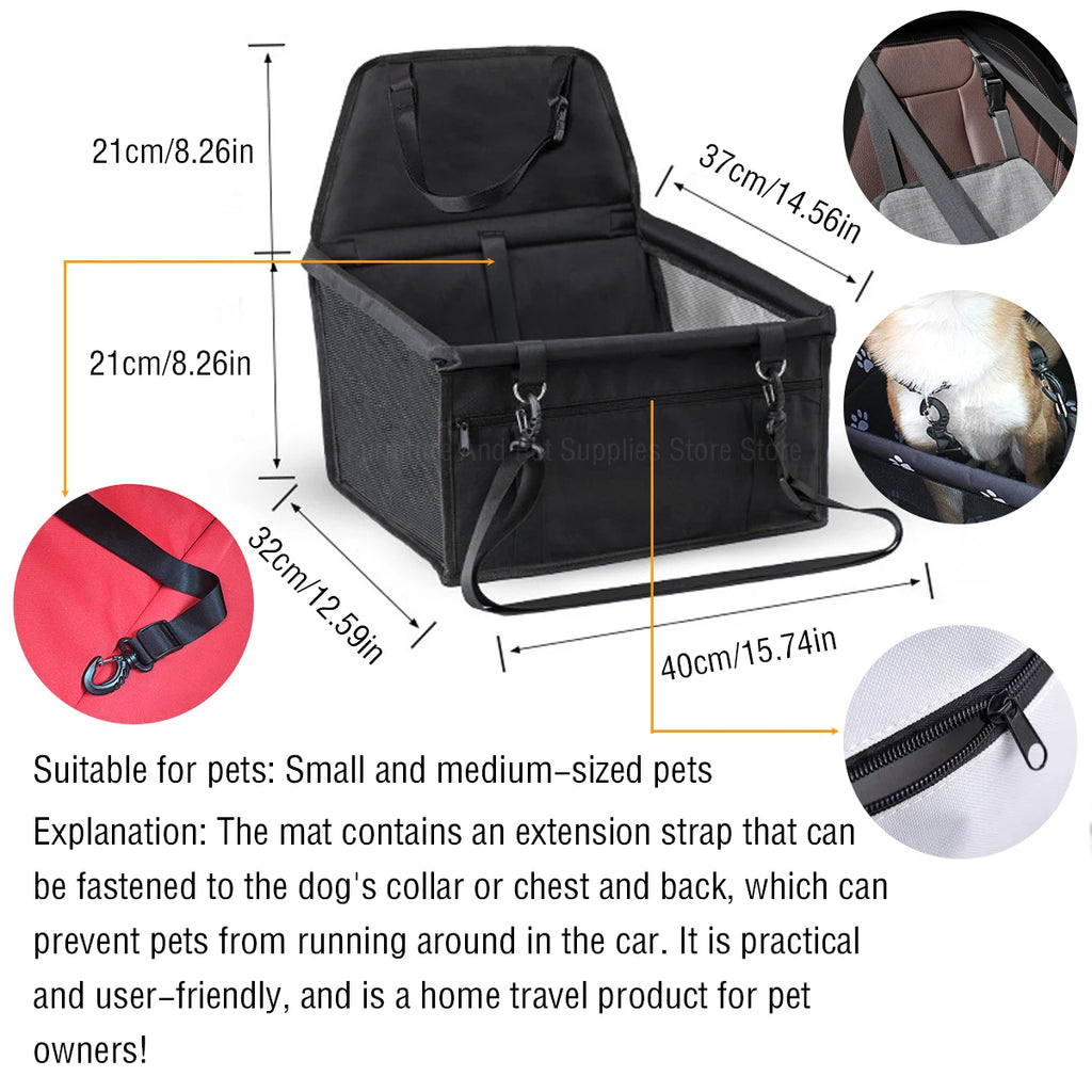 Travel Dog Car Seat Cover Waterproof Pet Dog Carriers Bag Cat Transport Hammock Dog Car Seat Basket for Small Medium Dogs