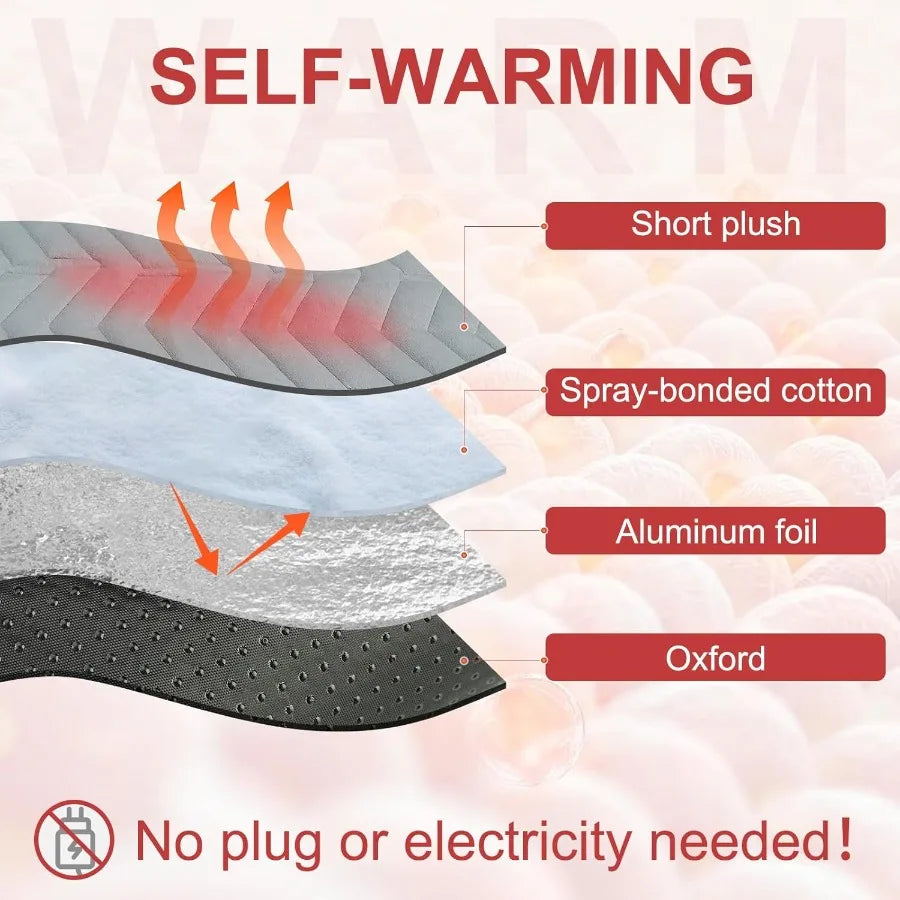 Self Warming Cat Bed Mat Self Heating Dog Pad for Indoor Outdoor Pet House Heated Thermal Warmer Cat Blanket for Kitten Puppy W
