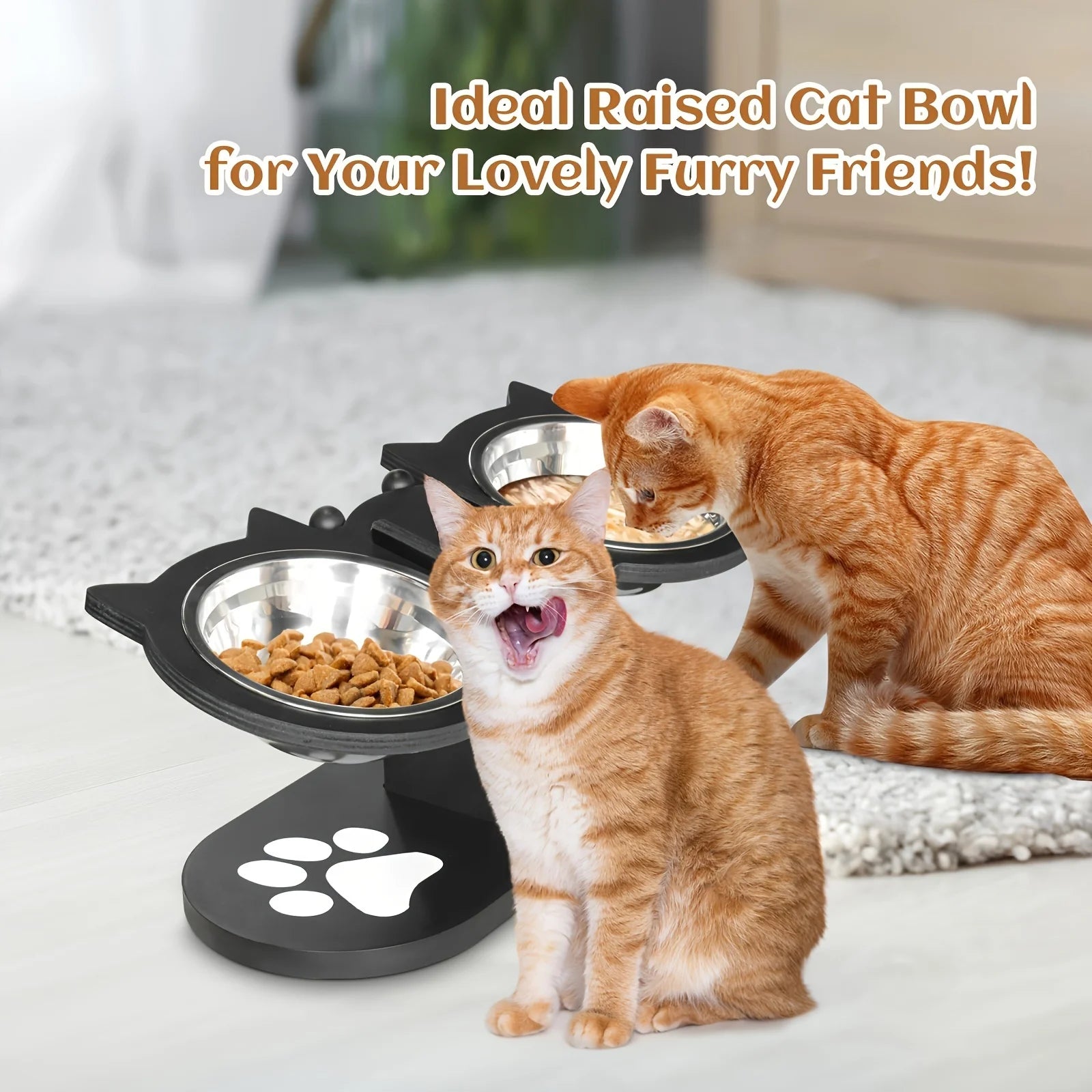 Elevated Cat Bowls 15°