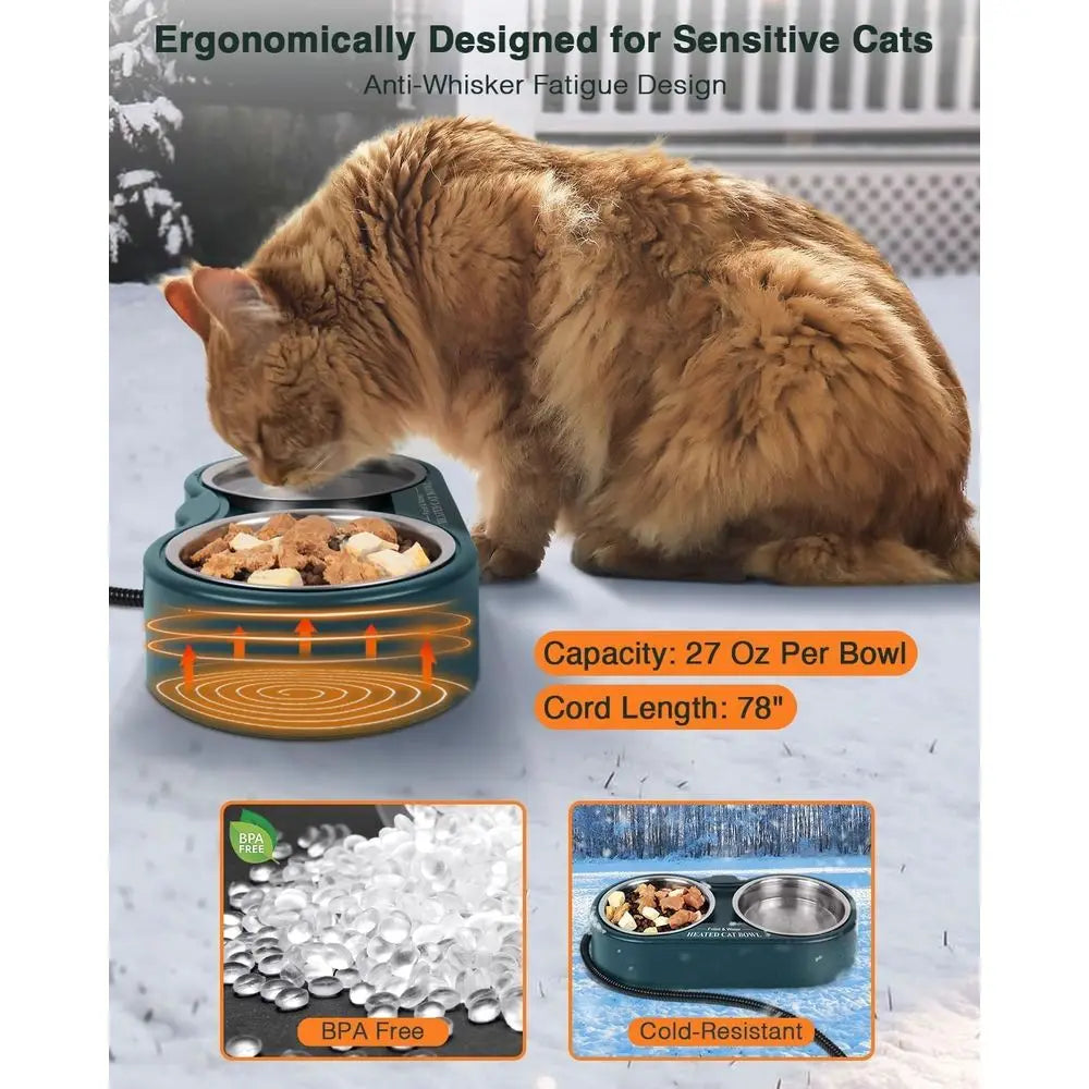 Heated Water Bowl for Outdoor Cats,