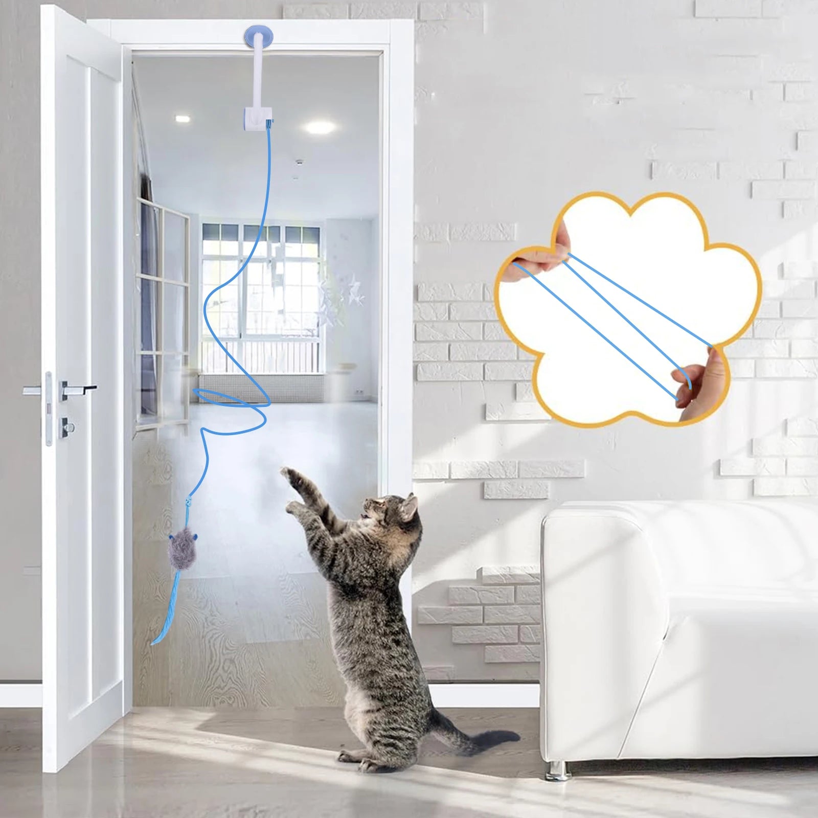 Automatic Retractable Cat Toys Door Hanging