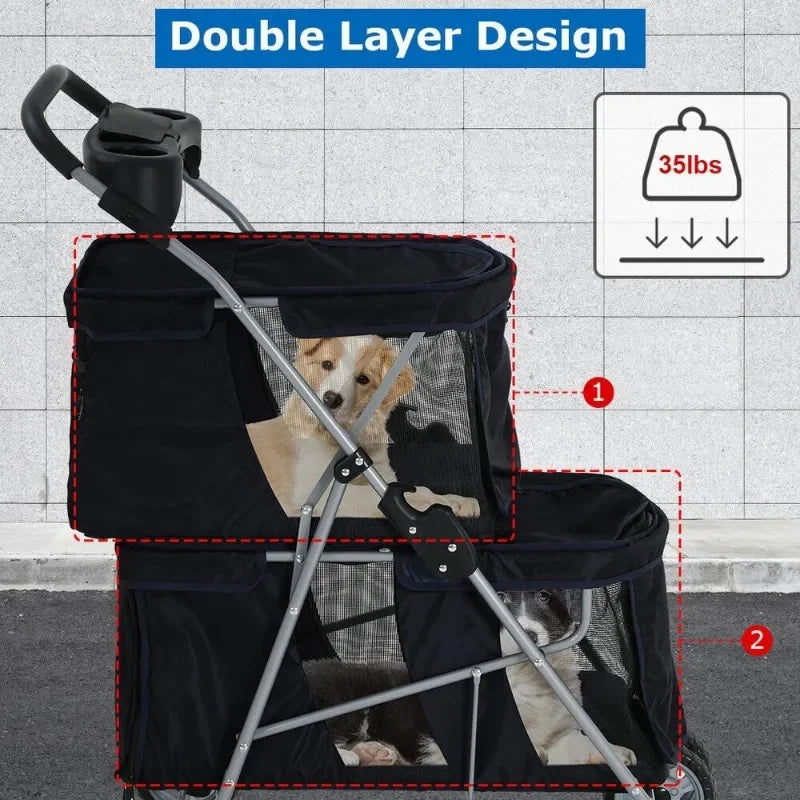 Dog cart cat pet strap 


Dog and cat stroller