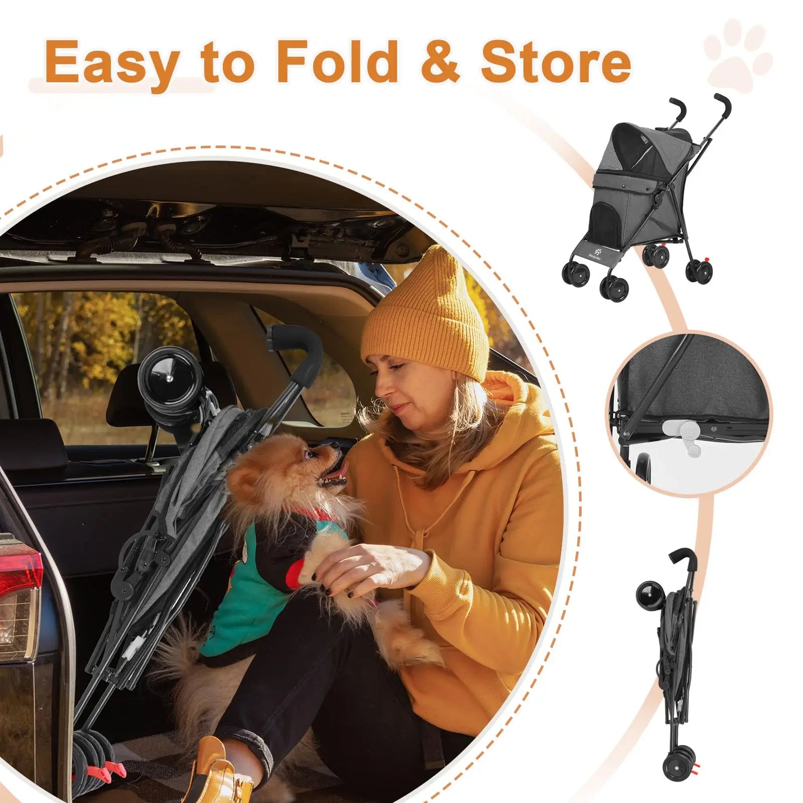 Travel Portable Dog Stroller,
