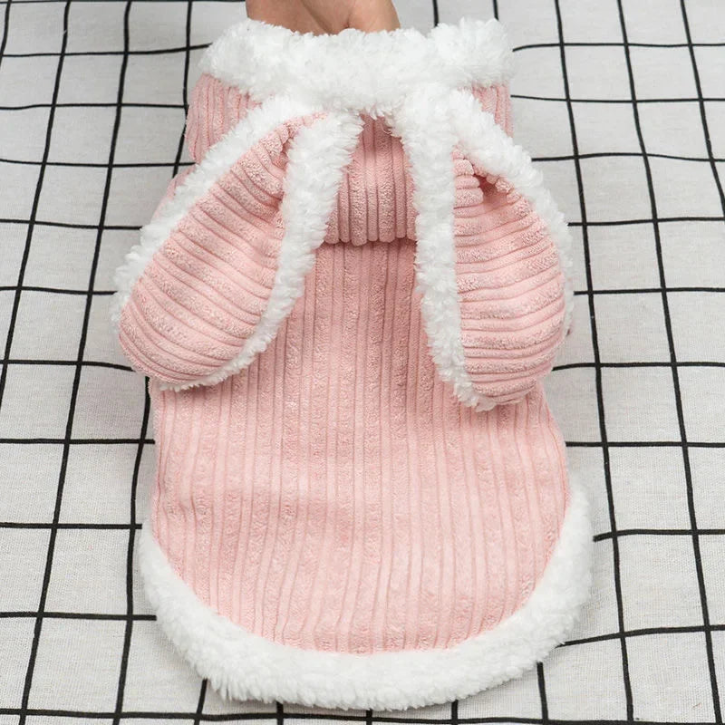 Warm Winter Clothes for Kittens Cute Bunny Appearance Cat Clothes Puppy Cute Coat Cats Dog Supplies Pet Products Home Garden