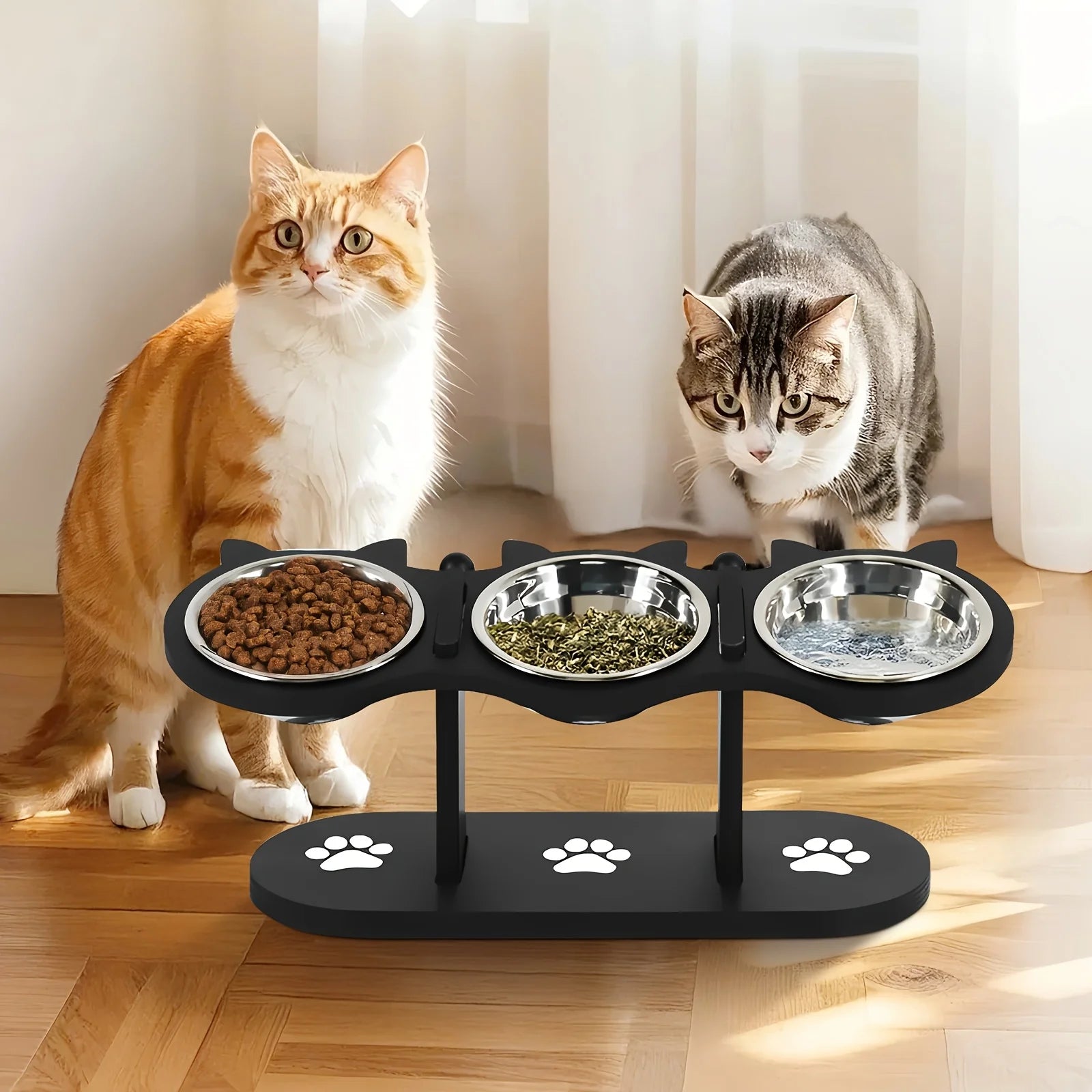 Elevated Cat Bowls 15°